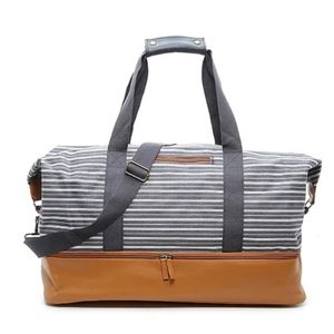 DSW striped weekend bag luggage duffle